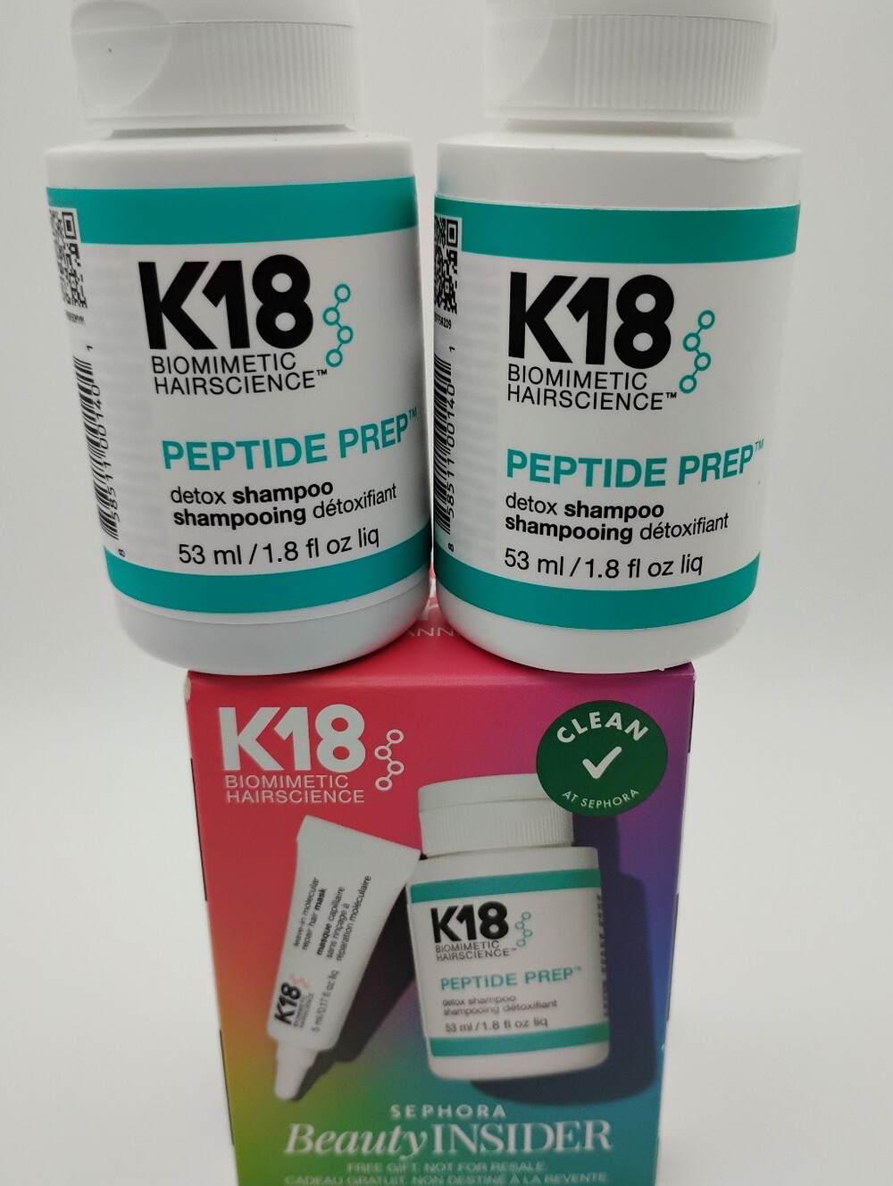 K18 Biomimetic Hairscience PEPTIDE PREP Sephora Set&2 Peptide Prep Detox Shampoo
